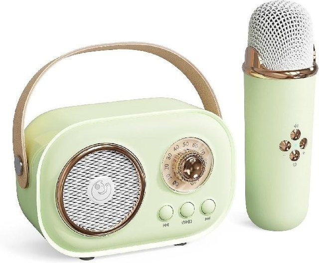 Bobo Life Kinder-Karaoke-Maschine mit Mini-Mikrofon, Bluetooth, grün - Bild 1