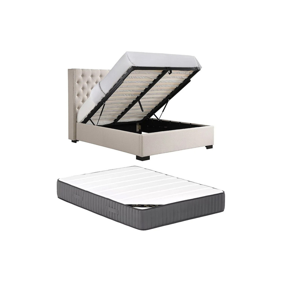 Vente-unique Bett Massimo in Beige mit Bettkasten und Lift-up-Funktion, B/T/H: 160 x 200 x 177 cm - Bild 2