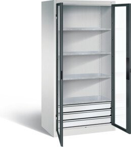 C+P Werkzeugschrank Acurado mit Türen und Schloss, Korpus Lichtgrau, Front Anthrazitgrau, H x B x T: 195 x 93 x 60 cm - Bild 1