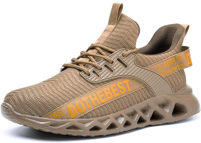 Avant-garde Fashion Sneaker Sicherheitsschuhe für Herren in Beige mit Stahlkappe und Pannenschutz nach EN ISO 20345, Größe 45 - Bild 1