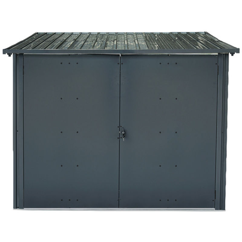 Floraworld Fahrradgarage für 3 Fahrräder mit Schrägdach aus Stahlblech, Anthrazit, B: 163,5 cm, H: 204 cm, T: 163,5 cm - Bild 2