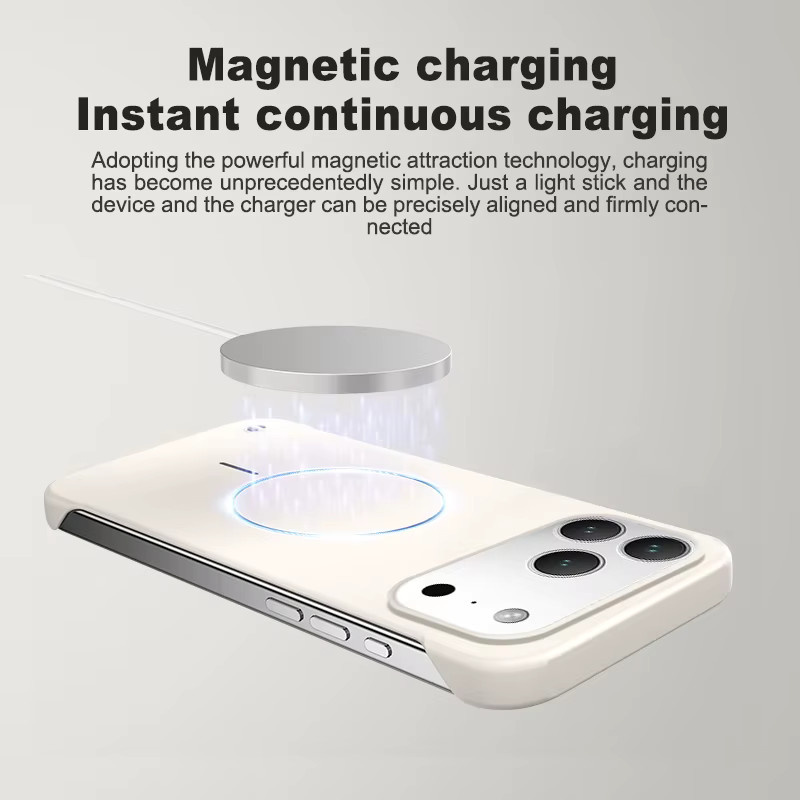 Magnetische iPhone Hülle mit Rahmenlosem Design und matter Rückseite für Apple iPhone 17, 16, 15, 14, 13, 12, 11 Pro Max Plus und 16E, MagSafe kompatibel, Blau und Weiß - Bild 3