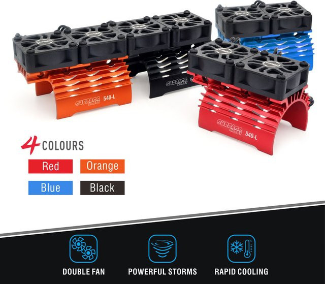 SURPASS HOBBY RC Motorlüfter Kühlkörper, Zubehör, Schwarz, Metall - Bild 1