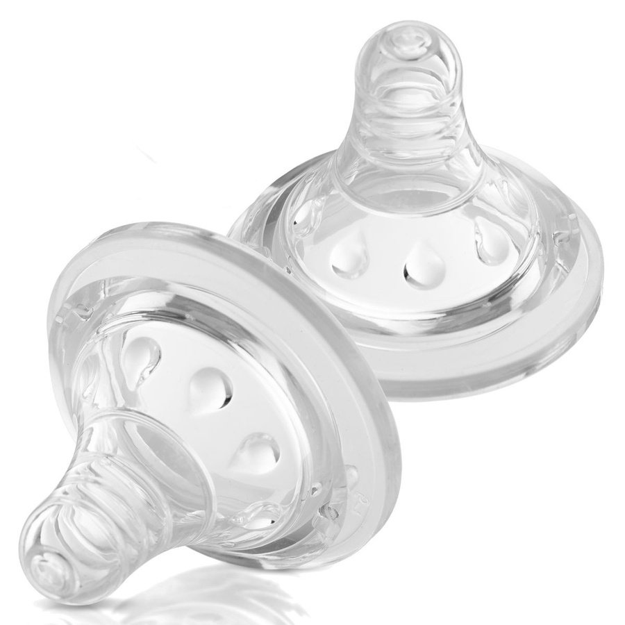 MiaMia Silikon-Trinksauger 2er Pack Gr. M für Folgenahrung 2, transparent, BPA-frei - Bild 1