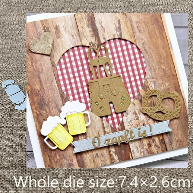 Metall-Stanzformen für Schaumstoff-Biergläser-Dekoration in Silber für Scrapbooking, Papierkarten und Prägung - Bild 1