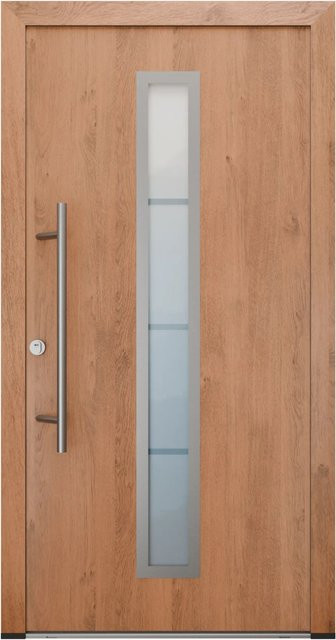 FM Türen Innentür AS68 Modell 01 Winchester Links mit Glaseinsatz und Beschläge Set, Braun, B: 100 cm, H: 210 cm - Bild 1