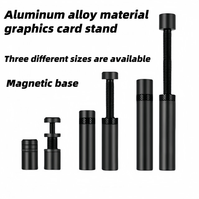 CX FUTRUE GPU-Halterung aus Aluminiumlegierung in Silber, verstellbare teleskopische Drehschrauben für vertikale GPU-Montage - Bild 1