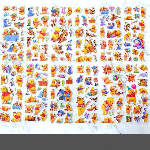 Potdemiel Winnie The Pooh 3D Cartoon Aufkleber, 6-teiliges Set - Bild 1