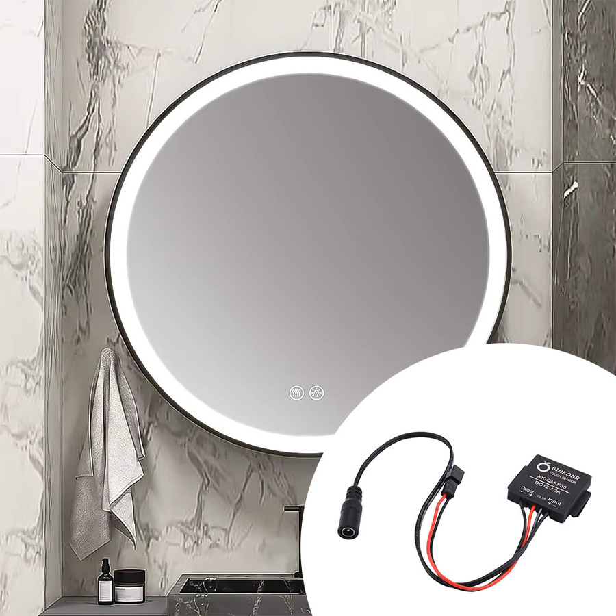 diymore Touch-Schalter für Badezimmerspiegel, DC 12V 3A LED-Treibermodul mit Sensor, Schwarz - Bild 3