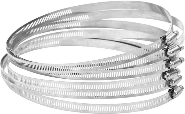 6er Set vidaXL Schlauchschellen aus Edelstahl 304 in Silber, Spannbereich 91-165 mm - Bild 1