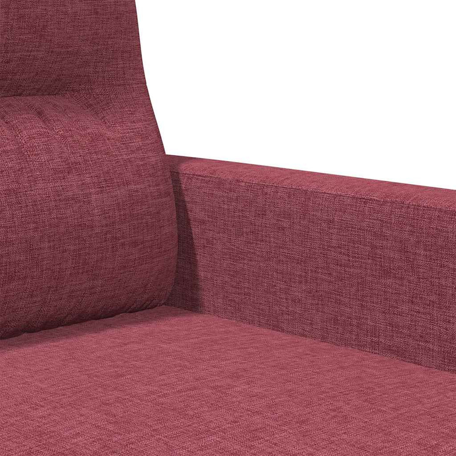 vidaXL 3-Sitzer-Sofa modern in Weinrot mit Stoffbezug und Metallrahmen - Bild 4