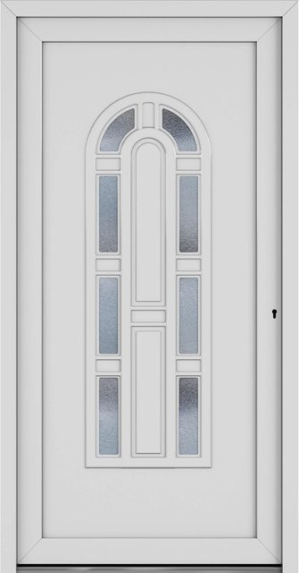 Roro Haustür OKE 1103 Kunststoff Weiß mit Glaseinsatz DIN Rechts B: 110 cm, H: 210 cm - Bild 1