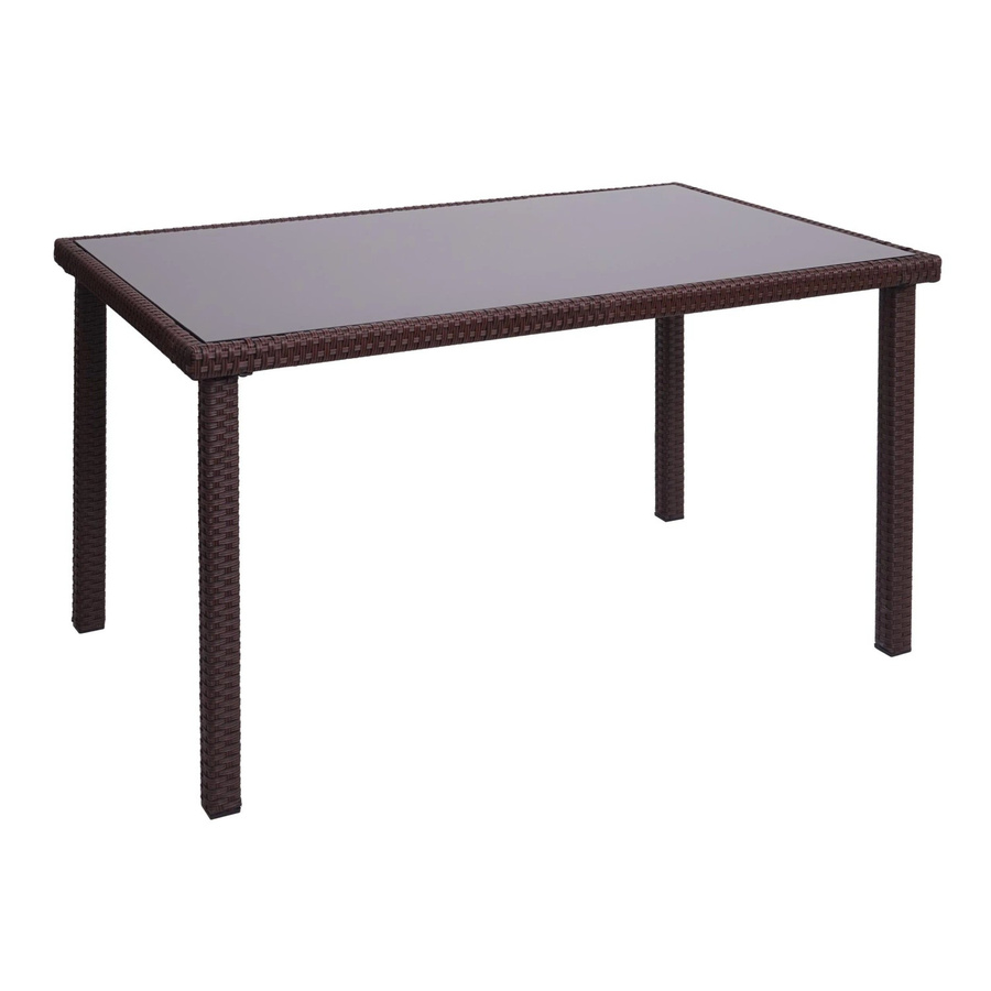 PROREGAL Gartentisch aus Poly-Rattan und Glas in Braun, B/T/H: 120 x 71 x 75 cm - Bild 2