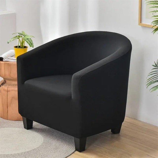 BC-Warm Home Sesselbezug Relax-Stretch in Schwarz, elastischer Schonbezug für Einsitzer und Club-Sofas, waschbar und rutschfest - Bild 1