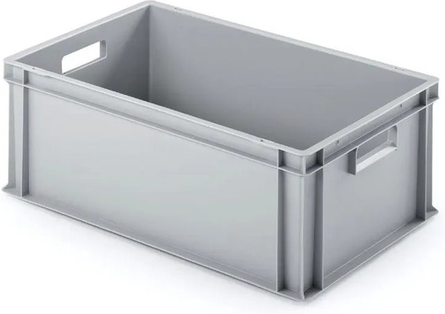 PROREGAL Eurobehälter Transportbox mit offenem Griff, Grau, H x B x T: 22 x 40 x 60 cm - Bild 1