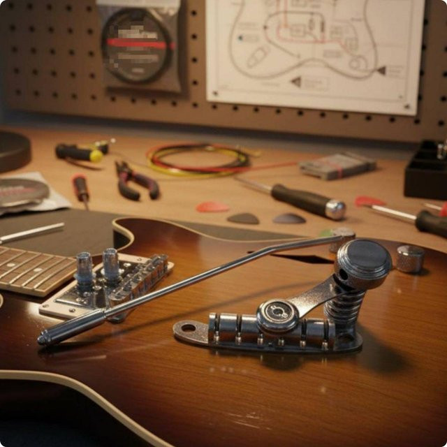 Binchi Tremolo-Brücke für Gitarren, korrosionsbeständiges Tremolo-System in Silber - Bild 1