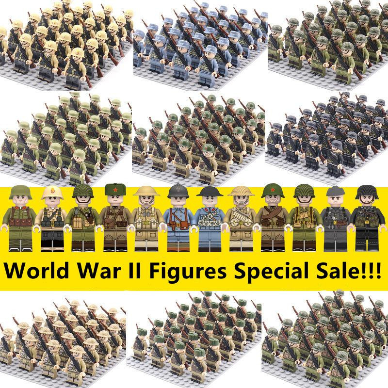 MINISO WW2 Militär Soldaten Bausteine, 24-teiliges Set, rot, ab 3 Jahren - Bild 2