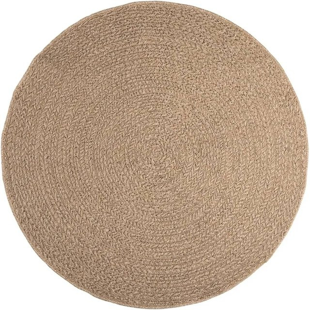 vidaXL Teppich in Juteoptik für Innen und Außen, rund, Durchmesser: 160 cm, Beige/Braun, UV-beständig aus Polypropylen - Bild 1