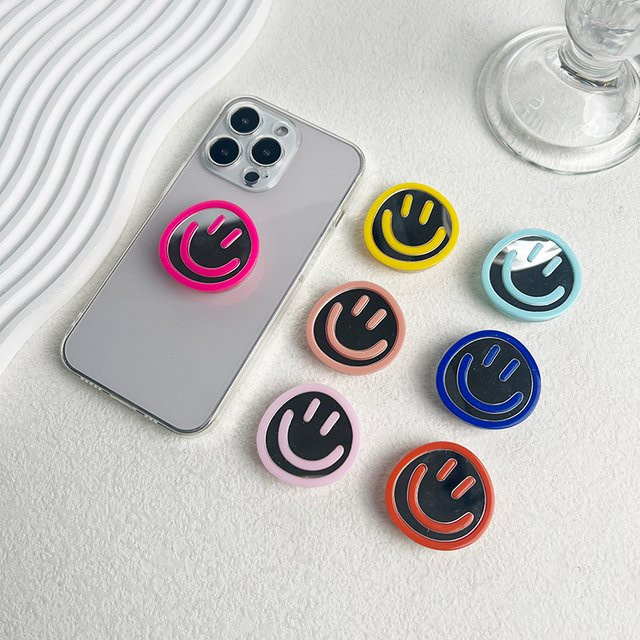 Acryl Smartphone Ständer mit Peach Design, faltbarer Desktop Telefonhalter mit Spiegelfunktion - Bild 1