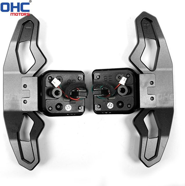 OHC Aluminium All-Magnetische Schaltwippen für Audi B8 S5 SQ5 SQ7 SQ8 RS2 RS3 RS4 RS5 A1 A2 A3 A4 A5 A8 Q2 Q3 Q4 Q5 Q7 Q8 S2 S3 S4 in Silber und Blau - Bild 1