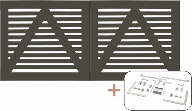 Plus Doppeltor Tokyo aus Nadelholz in Umbragrau, Breite: 200 cm, Höhe: 90 cm - Bild 1