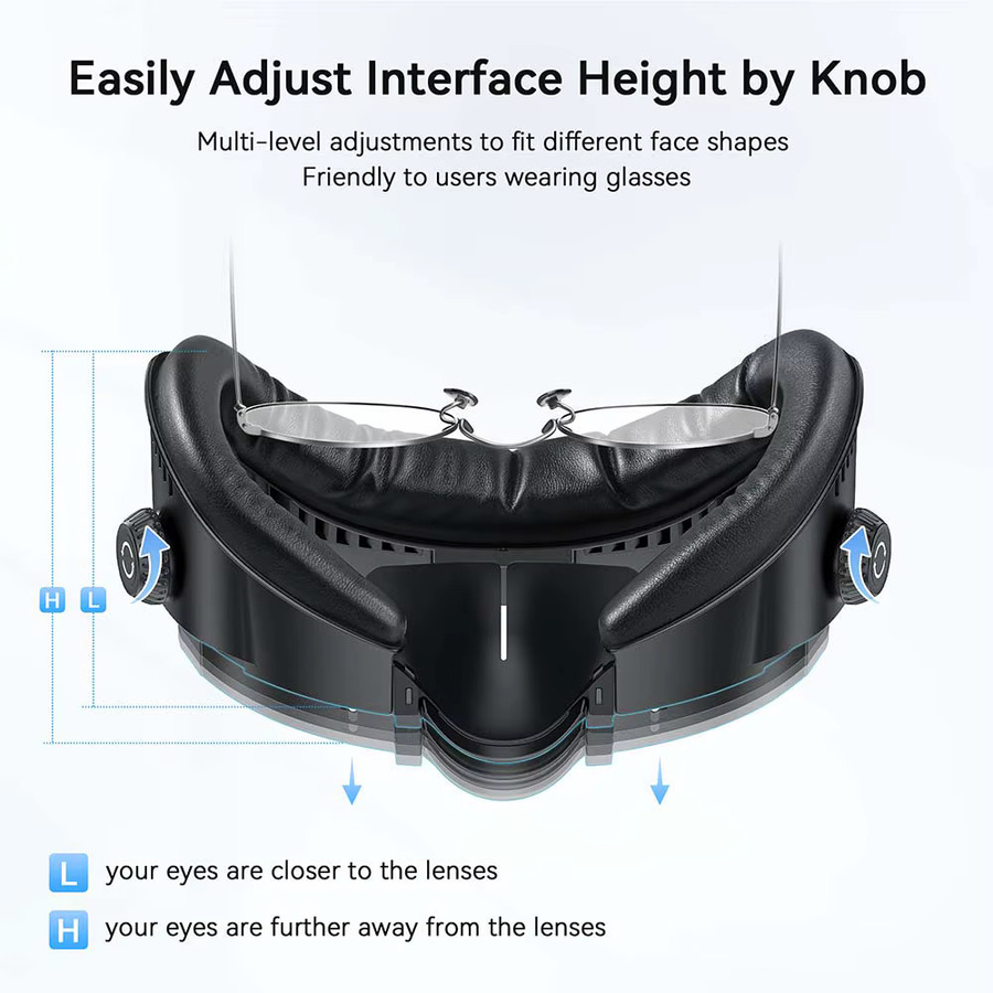 AMVR FC4A Gesichtsmasken-Abdeckung aus PU-Leder für Meta Oculus Quest 3, Gesichtsschnittstelle mit Multi-Vent-Eisseiden-Gesichtspolster für Halo-Kopfband, Schwarz - Bild 2
