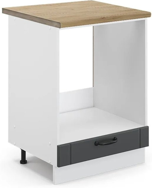 Vicco Herdumbauschrank Fame-Line in Anthrazit und Weiß mit Eichen-Optik, Landhausstil, B/T/H: 60 x 60 x 82 cm - Bild 1