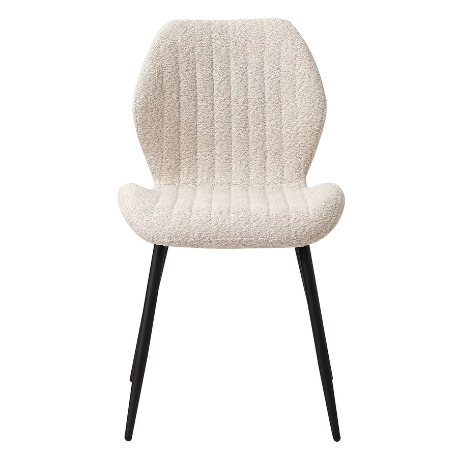 EGOONM 4er-Set Esszimmerstühle aus Leinenstoff mit gepolsterter Sitzfläche und Metallbeinen in Beige - Bild 2