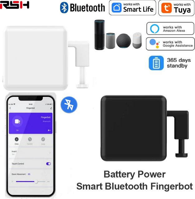 RSH Smart Fingerbot Schalter-Timer-Steuerung in Schwarz, kompatibel mit Tuya Smart, Alexa und Google Assistant via Wi-Fi - Bild 1