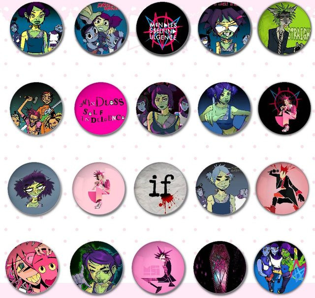Brosche A-Mindless Self Indulgence-S Abzeichen, Cartoon, Rund, Acryl - Bild 1