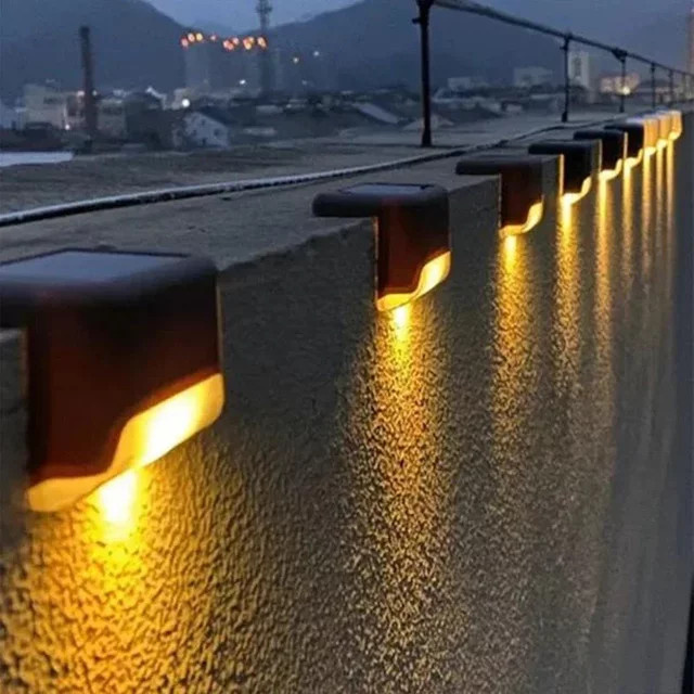 ESMARTER 12er-Pack Solar-LED-Stufenleuchten für Außenbereich, wasserdichte Solar-Deckleuchten in Warmweiß für Treppen, Geländer, Zaun und Terrasse - Bild 1