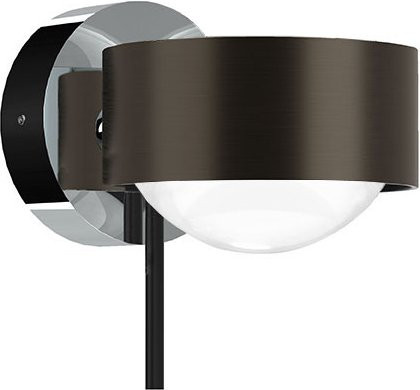 Top Light Puk! 80 Wall Avantgarde Wandleuchte in Black Wood/Chrom mit mattem Glas - Bild 1