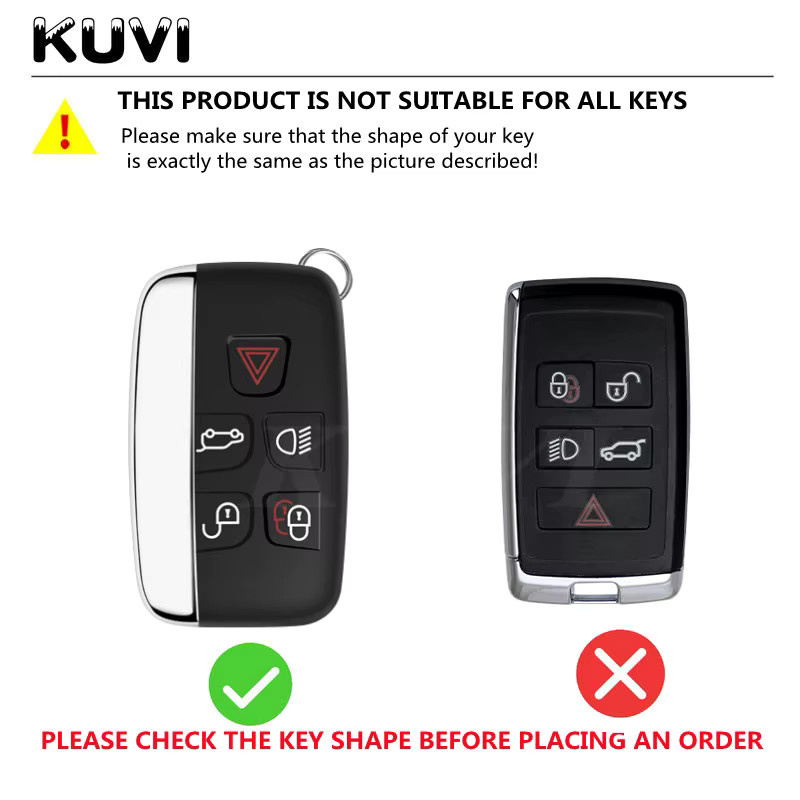 Kuvi TPU Schlüsselhülle für Land Rover Range Rover Sport Evoque Freelander und Jaguar XF XJ XE XJL in Schwarz - Bild 2