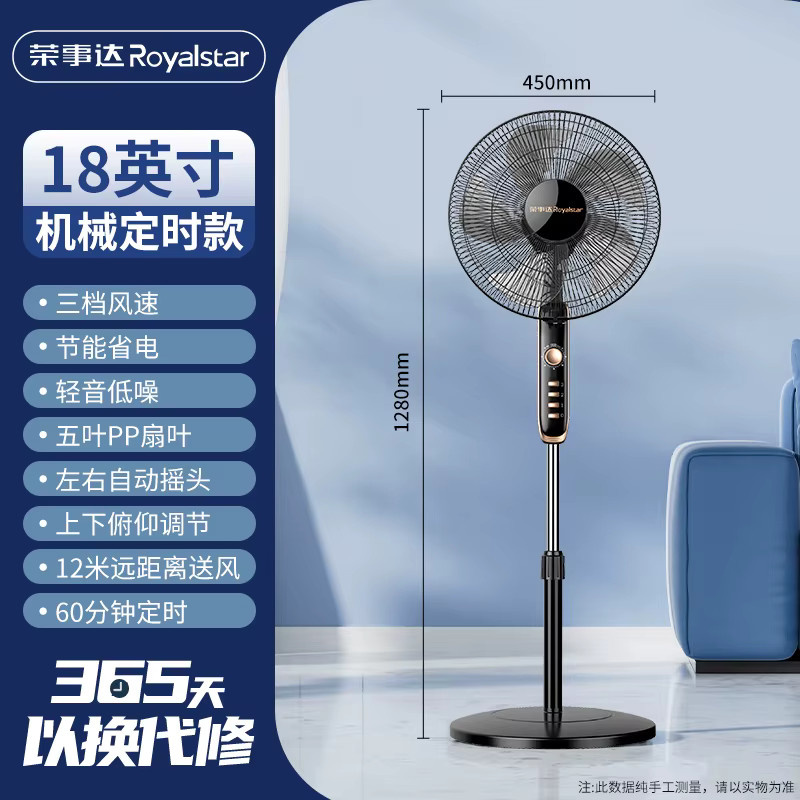 HAOYUNMA Standventilator in Schwarz mit starker Windkraft und energiesparender Funktion, Höhe: 128 cm - Bild 5