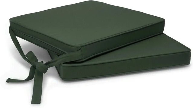 Beautissu 2er Set Loft SK Stuhlkissen Dunkelgrün B: 45 cm, T: 40 cm, H: 5 cm - Bild 1