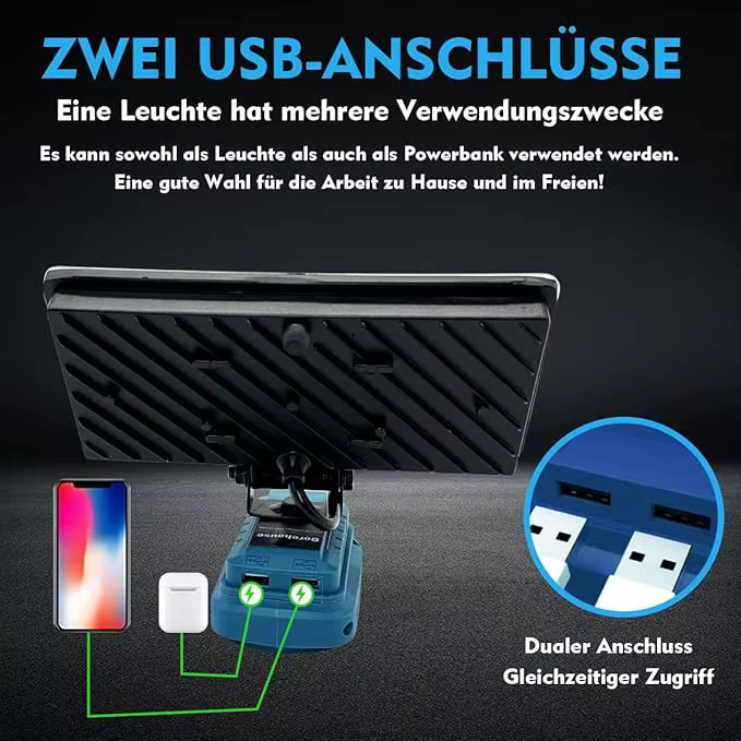 Makita 90W LED-Arbeitsleuchte für 18V Akku, 9000LM kabelloser LED-Strahler in Schwarz - Bild 4