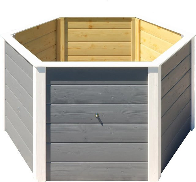 Weka Elementhochbeet 6-Eck in Grau aus Holz und Folie, B/T/H: 143 x 120 x 68,5 cm - Bild 1
