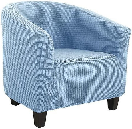 Jacquard-Clubsesselbezug in Himmelblau, elastischer Stretch-Sofabezug aus Polyester, schmutzabweisend und einfarbig - Bild 1