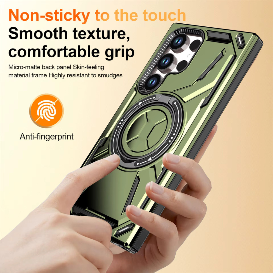 Magnetische 360 Grad drehbare Ringständer Schutzhülle für Samsung Galaxy S26 S25 S24 S23 S22 Ultra Plus in Purple und Green mit Vier-Ecken-Stoßschutz - Bild 4