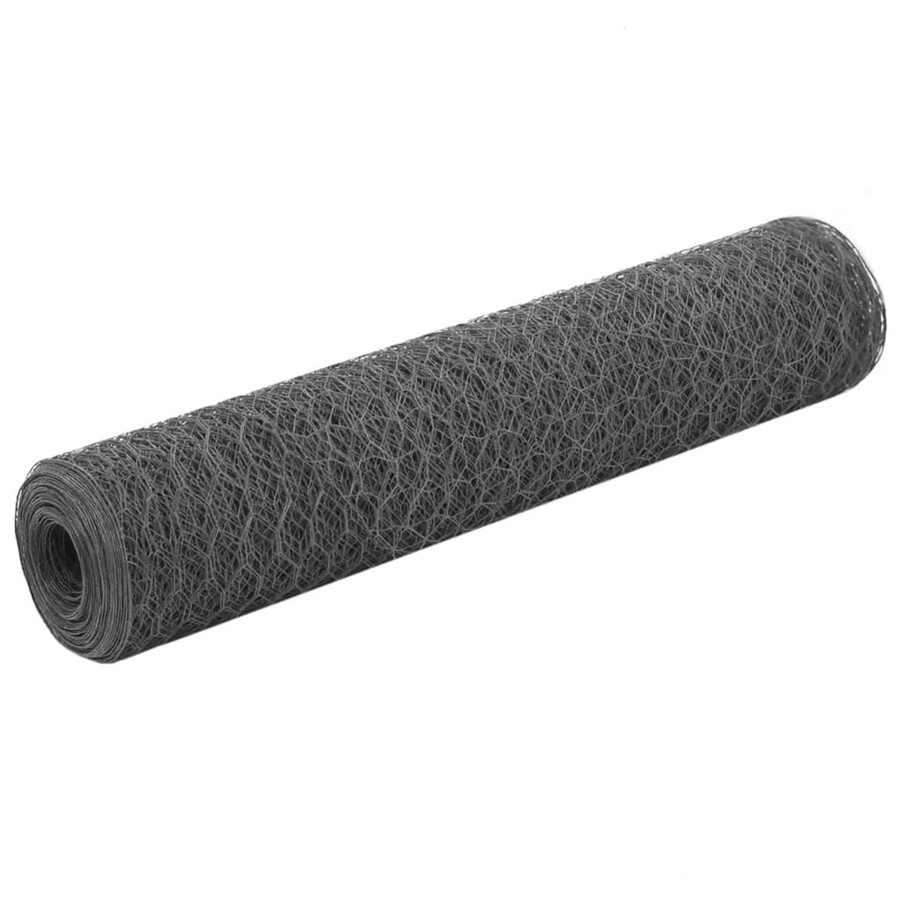 vidaXL Drahtzaun aus Stahl mit PVC-Beschichtung in Grau, B: 25 m, H: 0,75 m - Bild 2