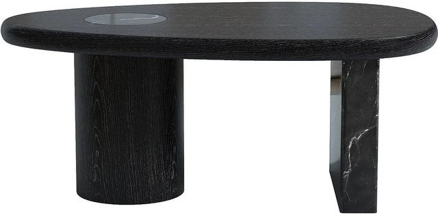 Couchtisch Marsula von Vente-unique in Schwarz aus MDF und Marmor, B/T/H: 100 x 60 x 40,5 cm - Bild 1