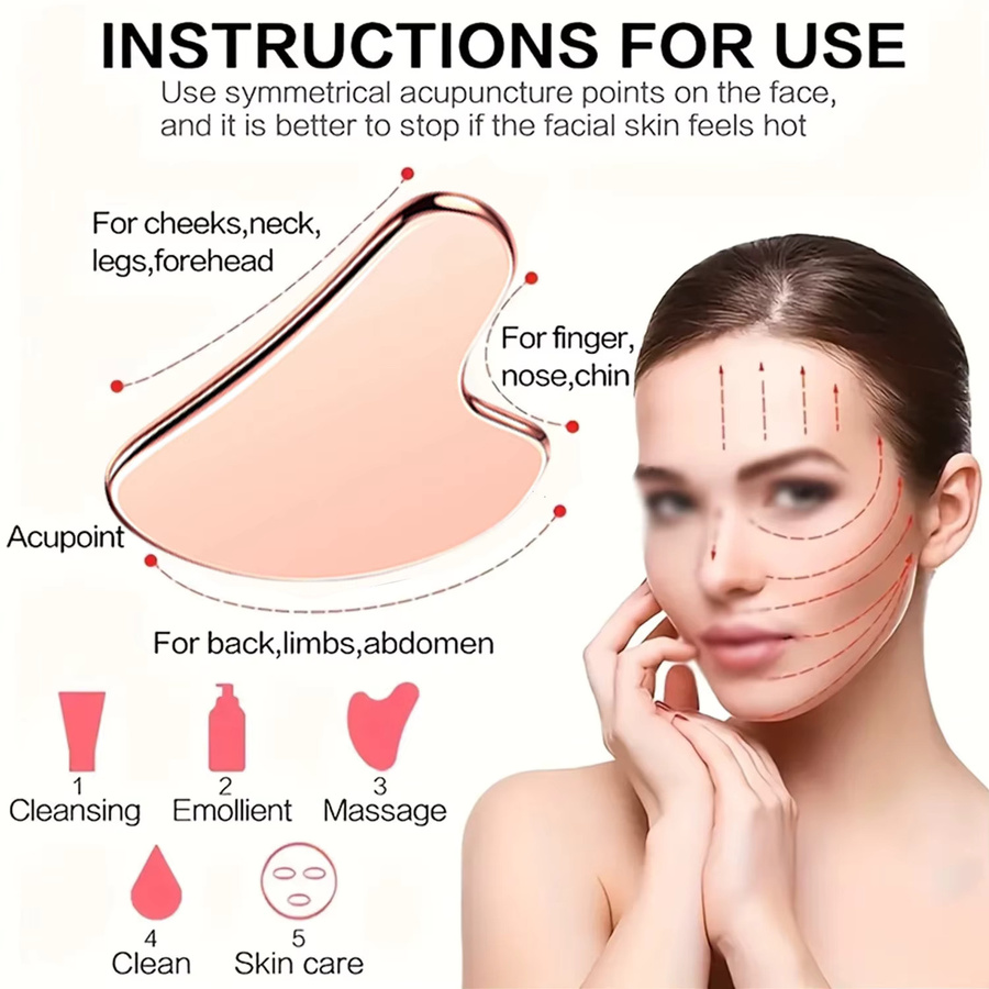 DUTRIEUX Gua Sha Gesichtswerkzeug aus Edelstahl, Gesicht & Körper, Unisex - Bild 3