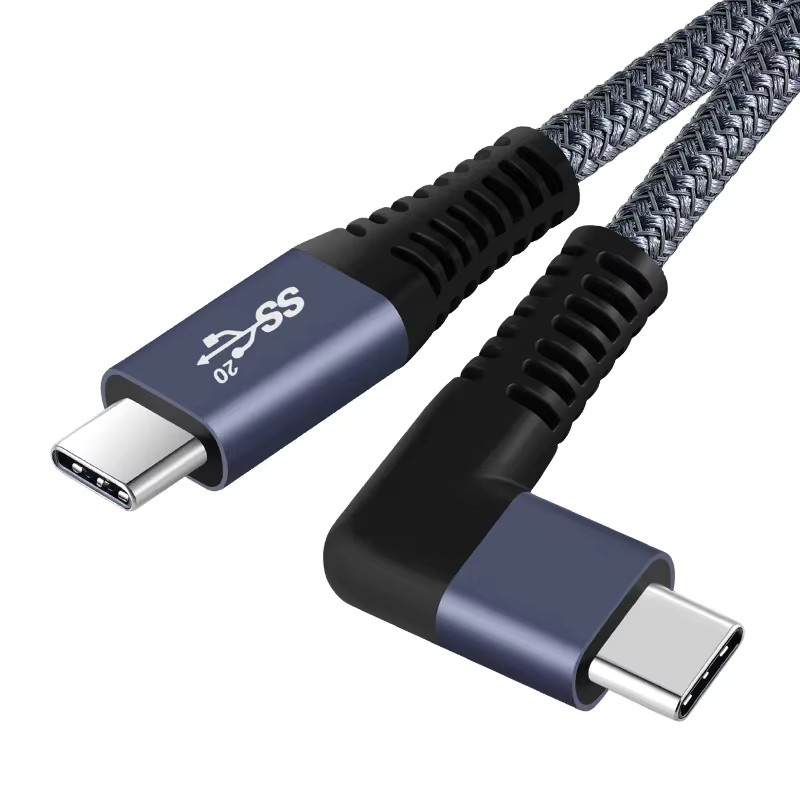 BSN USB-C Datenkabel mit 90 Grad Winkel, USB 3.2 Typ-C auf Typ-C, 100 W PD Schnellladung, 4K bei 60 Hz, Nylon-Geflecht - Bild 4