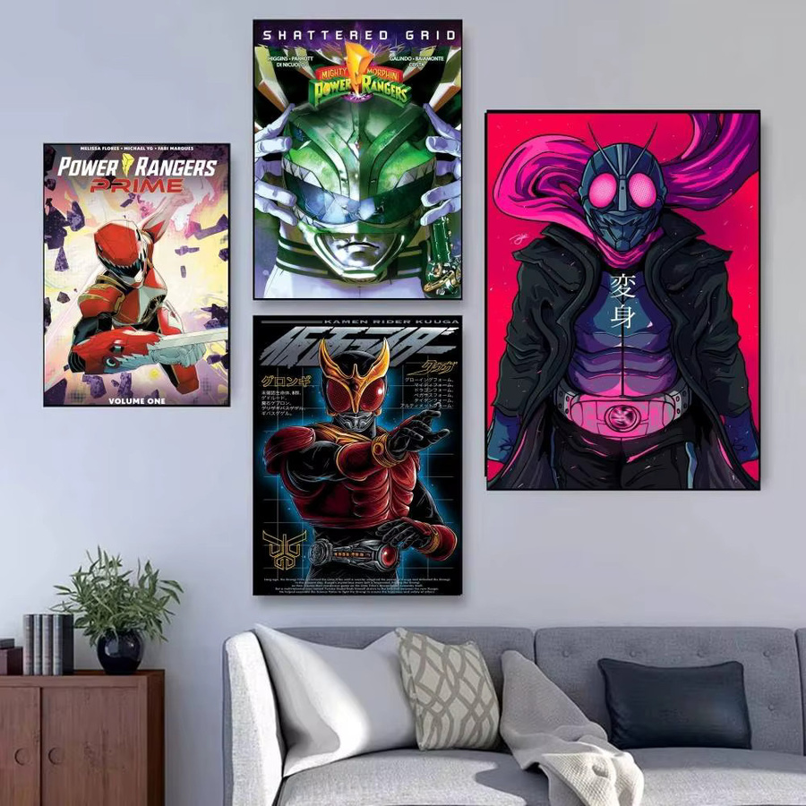 Kamen Rider Wandkunst Poster Aufkleber in Mehrfarbig, Wasserdichter Whitepaper-Druck für Wohnzimmer und Schlafzimmer - Bild 1
