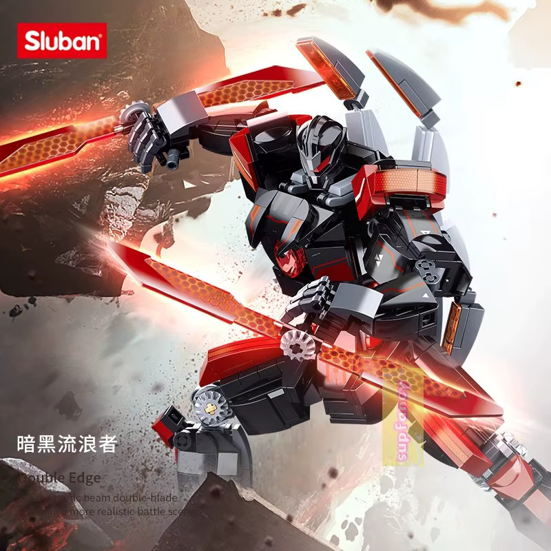 Sluban Schwarz-Roter Mecha-Roboter, Konstruktionsspielzeug - Bild 5