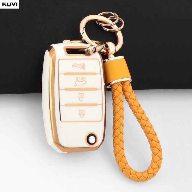 Kuvi TPU Auto-Faltschlüsselhülle für KIA 4-Tasten Schlüssel K2 Ceed Cerato K3 K5 Sorento Sportage Soul K4 Picanto Optima Forte Stinger Rio - Bild 1