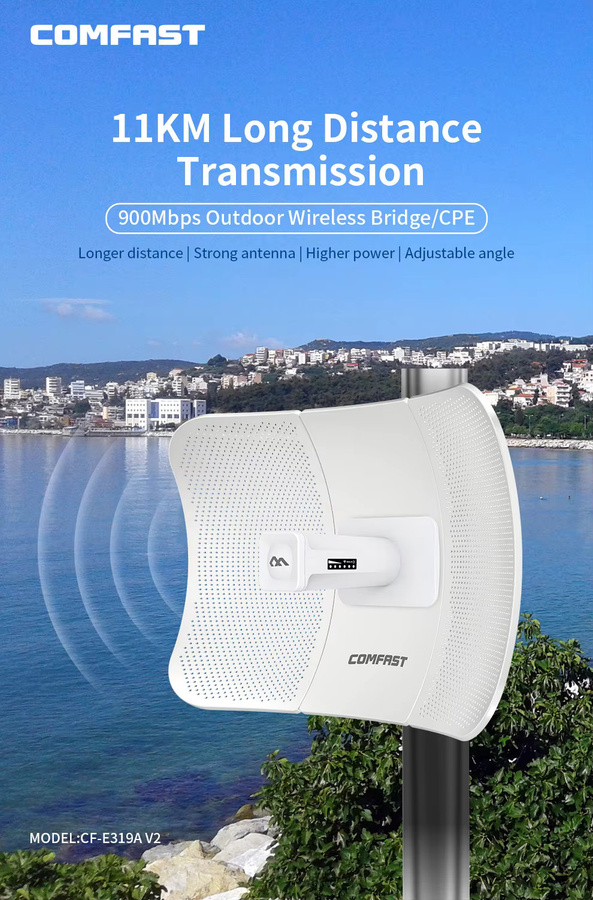 Comfast Outdoor CPE Access Point Repeater 900Mbps 5GHz Bridge in Weiß - Bild 4