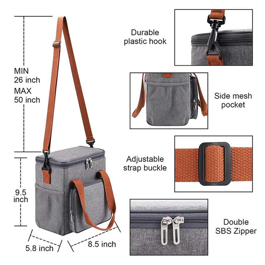 Isolierte LISM Outdoor-Lunchbox als Bento-Tasche für Picknicks und Reisen in Schwarz oder Grau - Bild 3