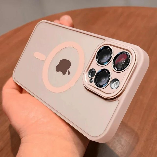 Yiran Matte Armor MagSafe Wireless Charge Case für iPhone 16 15 14 13 12 11 Pro Max Plus, magnetische durchscheinende Hülle, Grau - Bild 1