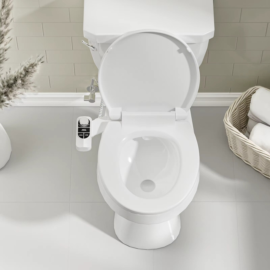 SAMODRA Nicht elektrisches Bidet mit selbstreinigender Doppeldüse für vordere und hintere Waschung und einstellbarem Wasserdruck in Schwarz oder Weiß - Bild 2